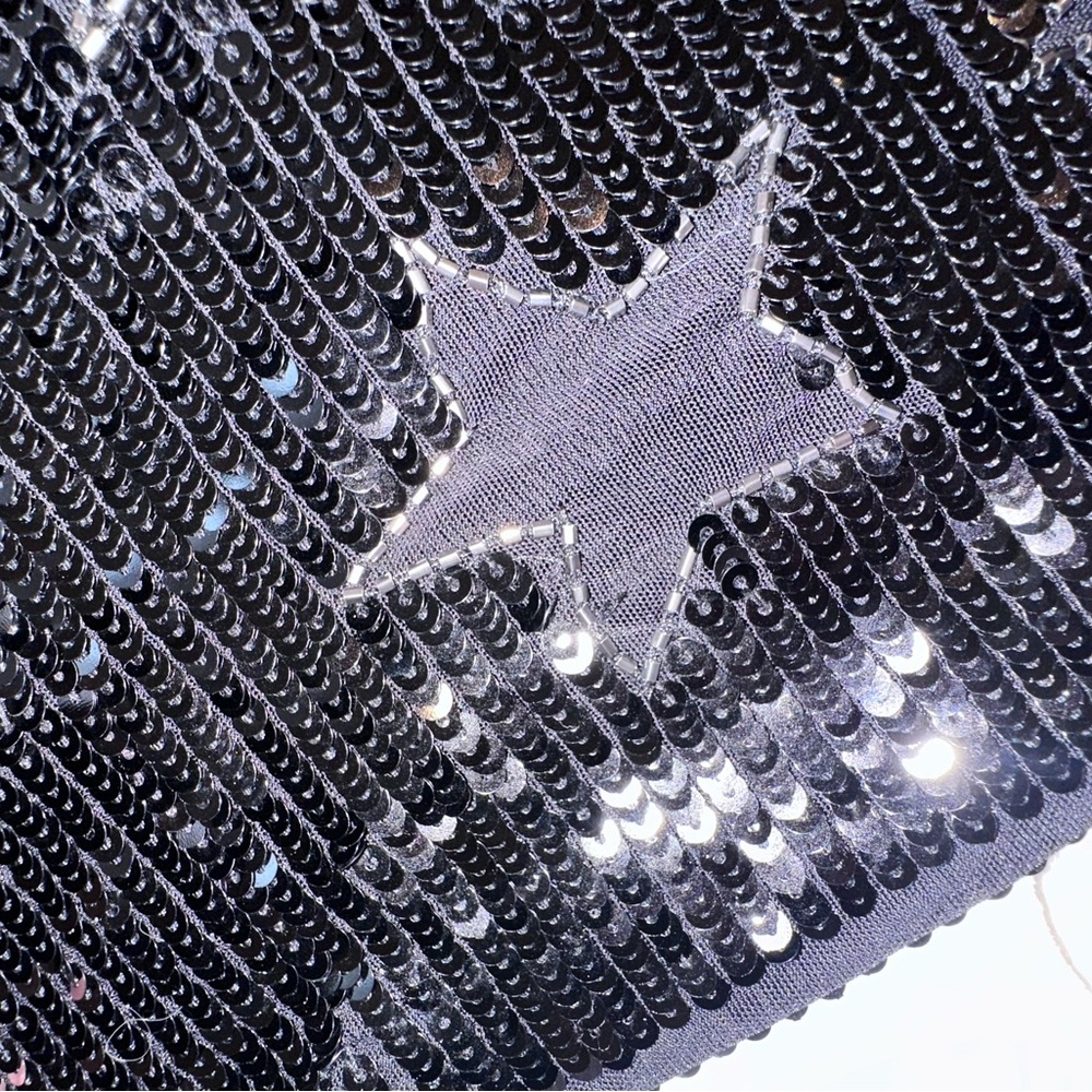 hours Women’s Black Sequin Star Embellished Halter Mini Party Concert Dress XL - Picture 11 of 11